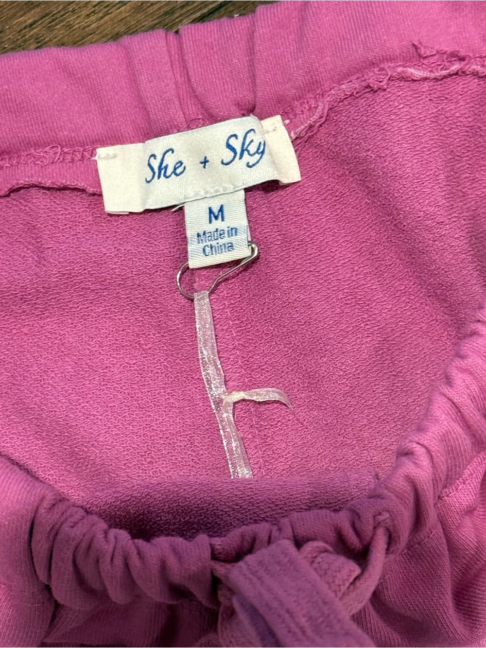 She + Sky Pink Ombre Drawstring Athletic Shorts - Picture 3 of 3